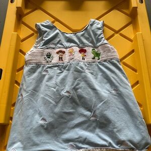 Kids Light Blue Vest with Embroidered Characters